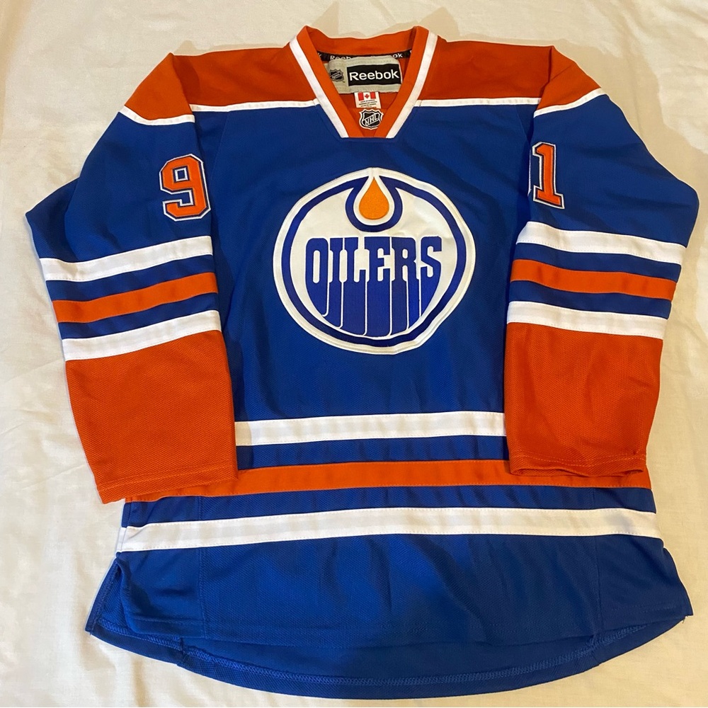 Reebok Edmonton Oilers PAAJARVI 2010-2011 Hockey Jersey Blue Sz 50 Sewn Fight